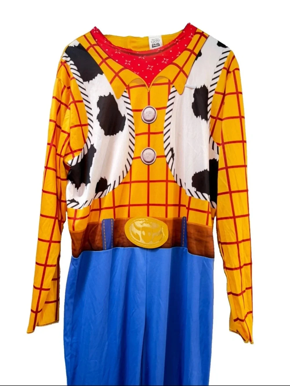 Disney Pixar Toy Story Woody Costume Adult Jumpsuit Cowboy Cosplay Men’s Sz XL